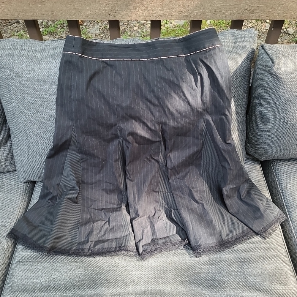 Rebecca Taylor Black Pinstripe Skirt 6 NEW